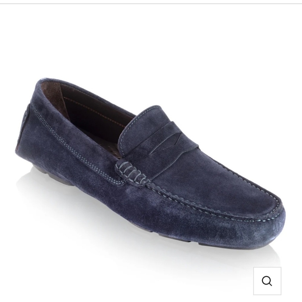 To Boot New York Mitchum Navy Blue Suede Driving Shoe